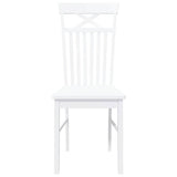 Chaises à manger 2 pcs blanc bois massif caoutchouc