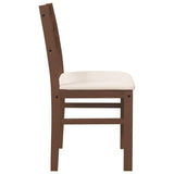Chaises à manger coussins 2 pcs marron bois massif caoutchouc