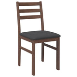 Chaises à manger coussins 2 pcs marron bois massif caoutchouc