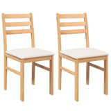 Chaises à manger coussins 2 pcs bois massif caoutchouc