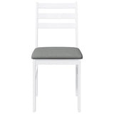 Chaises à manger coussins 2 pcs blanc bois massif caoutchouc