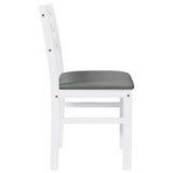 Chaises à manger coussins 2 pcs blanc bois massif caoutchouc