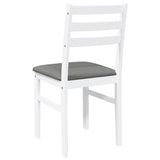 Chaises à manger coussins 2 pcs blanc bois massif caoutchouc