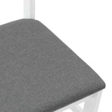 Chaises à manger coussins 2 pcs blanc bois massif caoutchouc