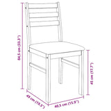 Chaises à manger coussins 2 pcs blanc bois massif caoutchouc