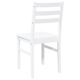 Chaises à manger 2 pcs blanc bois massif caoutchouc
