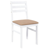 Chaises à manger coussins 2 pcs blanc bois massif caoutchouc