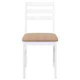 Chaises à manger coussins 2 pcs blanc bois massif caoutchouc