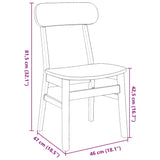 Chaises à manger 2 pcs bois massif caoutchouc