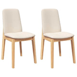 Chaises à manger coussins 2 pcs bois massif caoutchouc