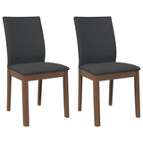 Chaises à manger coussins 2 pcs marron bois massif caoutchouc