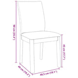 Chaises à manger coussins 2 pcs bois massif caoutchouc