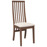 Chaises à manger coussins 2 pcs marron bois massif caoutchouc