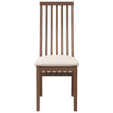 Chaises à manger coussins 2 pcs marron bois massif caoutchouc
