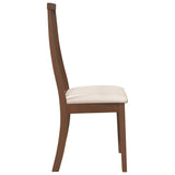 Chaises à manger coussins 2 pcs marron bois massif caoutchouc