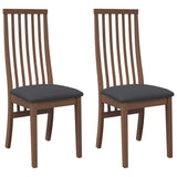 Chaises à manger coussins 2 pcs marron bois massif caoutchouc