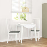 Chaises à manger coussins 2 pcs blanc bois massif caoutchouc