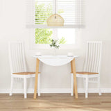 Chaises à manger 2 pcs blanc bois massif caoutchouc