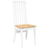 Chaises à manger 2 pcs blanc bois massif caoutchouc