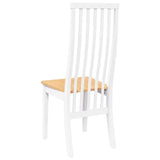 Chaises à manger 2 pcs blanc bois massif caoutchouc
