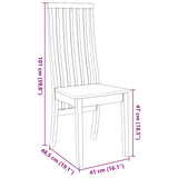 Chaises à manger 2 pcs blanc bois massif caoutchouc