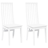 Chaises à manger 2 pcs blanc bois massif caoutchouc