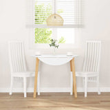 Chaises à manger 2 pcs blanc bois massif caoutchouc