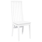 Chaises à manger 2 pcs blanc bois massif caoutchouc