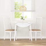 Chaises à manger coussins 2 pcs blanc bois massif caoutchouc