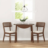 Chaises à manger coussins 2 pcs marron bois massif caoutchouc