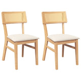 Chaises à manger coussins 2 pcs bois massif caoutchouc