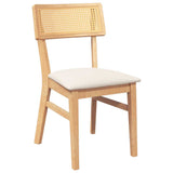 Chaises à manger coussins 2 pcs bois massif caoutchouc