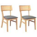 Chaises à manger coussins 2 pcs bois massif caoutchouc