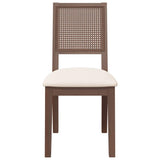 Chaises à manger coussins 2 pcs marron bois massif caoutchouc