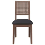 Chaises à manger coussins 2 pcs marron bois massif caoutchouc