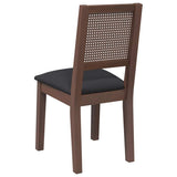 Chaises à manger coussins 2 pcs marron bois massif caoutchouc