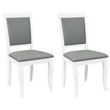 Chaises à manger coussins 2 pcs blanc bois massif caoutchouc