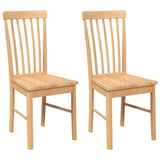 Chaises à manger 2 pcs bois massif caoutchouc