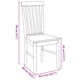 Chaises à manger 2 pcs blanc bois massif caoutchouc