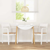 Chaises à manger 2 pcs blanc bois massif caoutchouc