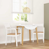 Chaises à manger 2 pcs blanc bois massif caoutchouc