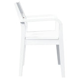 Chaises à manger 2 pcs blanc bois massif caoutchouc
