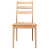 Chaises à manger 2 pcs bois massif naturel caoutchouc