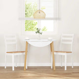 Chaises à manger 2 pcs blanc bois massif caoutchouc