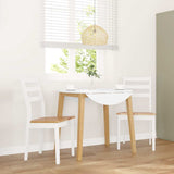 Chaises à manger 2 pcs blanc bois massif caoutchouc