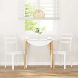 Chaises à manger 2 pcs blanc bois massif caoutchouc