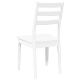 Chaises à manger 2 pcs blanc bois massif caoutchouc