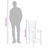 Tabourets de bar 2 pcs blanc bois massif d'hévéa