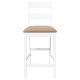 Tabourets de bar avec coussins 2 pcs blanc bois massif d'hévéa