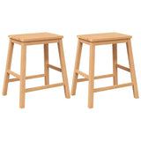 Chaises de bar lot de 2 bois massif d'hévéa